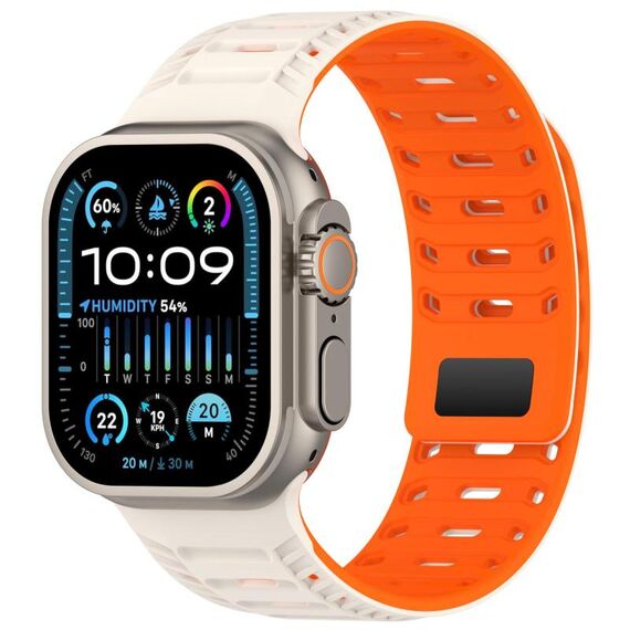 Cinturino magnetico Mountain Armor in silicone per Apple Watch 42 mm / 41 mm / 40 mm / 38 mm (arancione stellare)