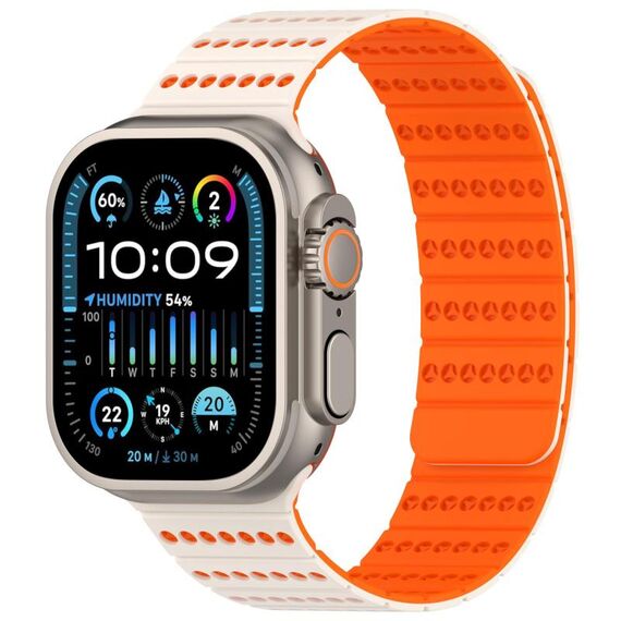 Cinturino magnetico a nido d'ape per Apple Watch 42 mm / 41 mm / 40 mm / 38 mm (arancione chiaro)