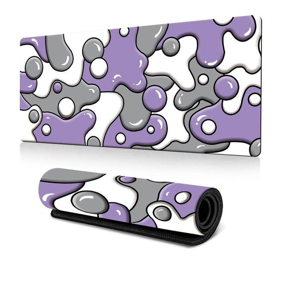 Tappetino per mouse con sfumatura di colori fluidi astratti, in gomma antiscivolo, per ufficio e giochi, 300x700x3 mm (n. 3)
