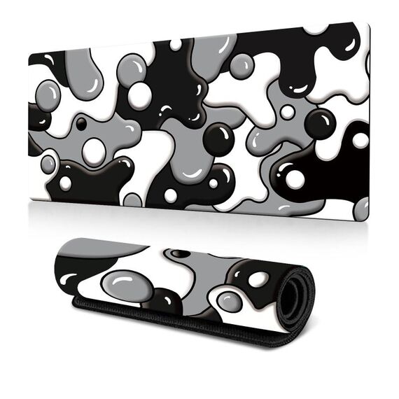 Tappetino per mouse con sfumatura di colori fluidi astratti, in gomma antiscivolo, per ufficio e giochi, 400x900x3 mm (n. 2)