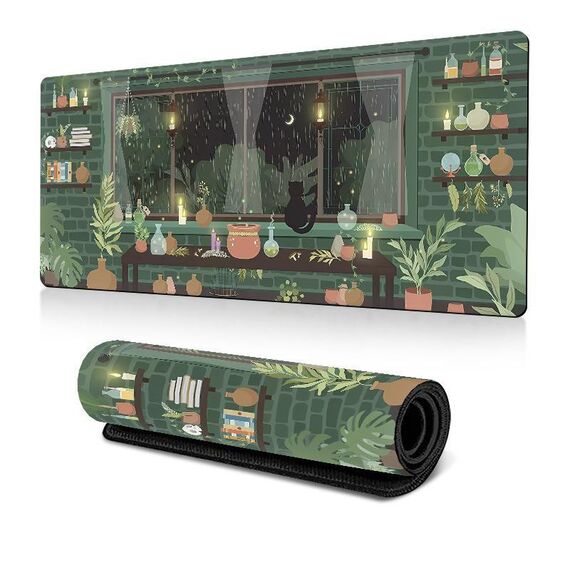 Tappetino per mouse a forma di rana, verde, con base in gomma antiscivolo, per computer portatile, 400x900x3 mm (modello 2)