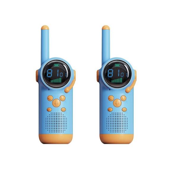 D22 1 paio di walkie-talkie wireless portatili per bambini, giocattoli parlanti wireless per esterni per genitori e figli (blu + blu)