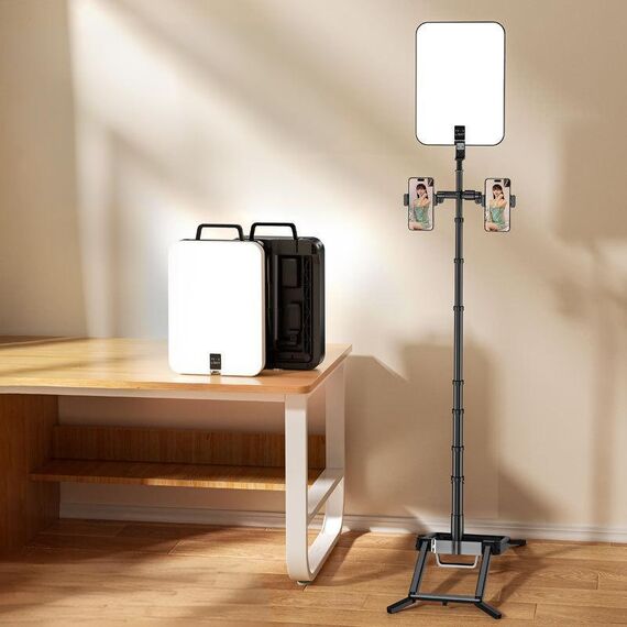 Luce di riempimento integrata da 1,7 m e 14 pollici con design a valigia, pieghevole, 3500-6000K, luce video per fotografia live a schermo intero YY-3