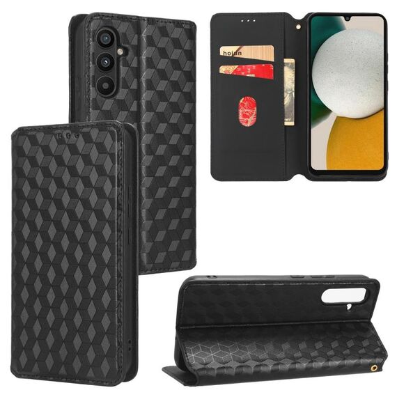 For Samsung Galaxy A24 4G Cubic Grid Texture Flip Leather Phone Case(Black)
