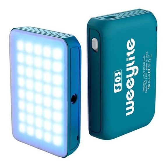 Luce RGB portatile Weeylite S03 per video streaming live e fotografia, luce di riempimento a colori (blu)