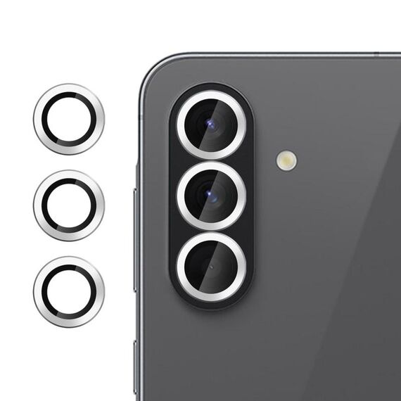 Per Samsung Galaxy A56 5G Klebol Pellicola in vetro temperato ultrasottile anti-sfarfallio per obiettivo della fotocamera individuale (argento)