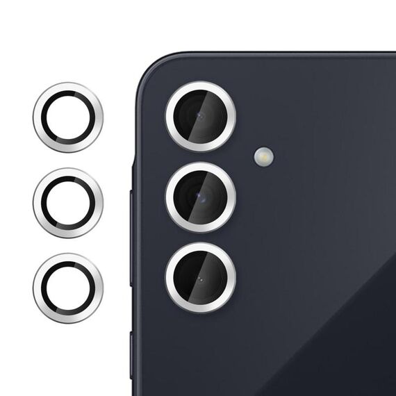 Per Samsung Galaxy A55 5G Klebol Pellicola in vetro temperato ultrasottile anti-sfarfallio per obiettivo della fotocamera individuale (argento)