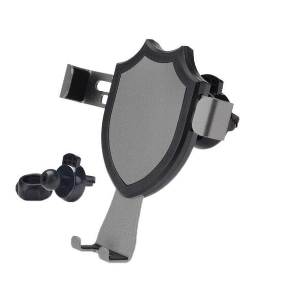 Supporto per telefono da auto con clip per presa d'aria, girevole a 360 gradi, colore: grigio, clip a becco d'aquila