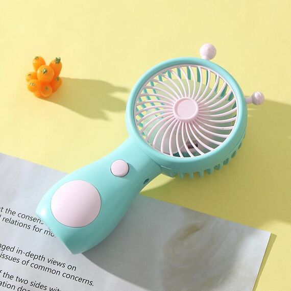 Cute Small Snail Handheld USB Rechargeable Fan Portable Mini Compact Pocket Fan(Blue)