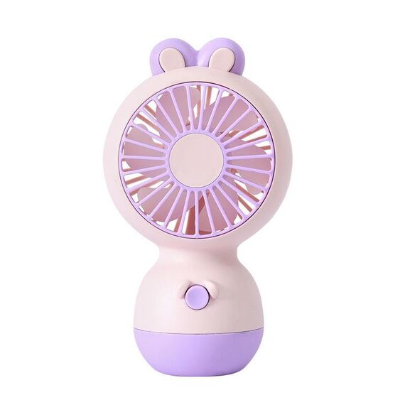 Cute Cartoon Rabbit Desktop Fan Children Summer Cool Gifts Handheld Rechargeable Fan(Pink)