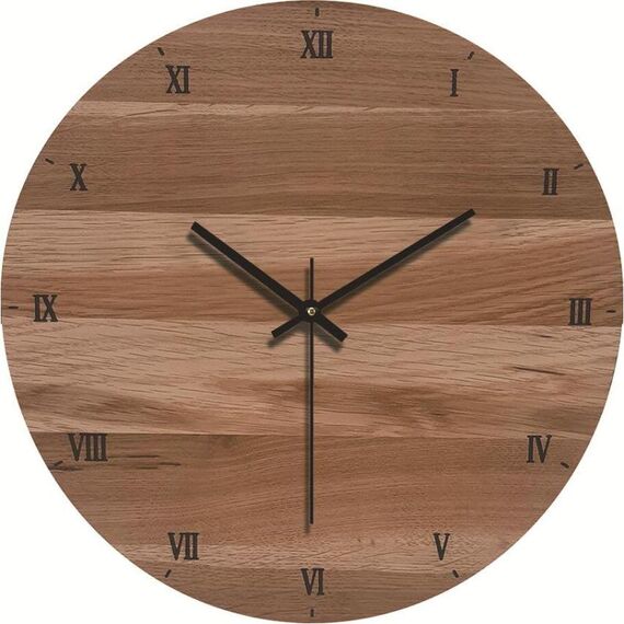 12-inch Imitation Wood Grain Texture Decorative Wall Clock Silent Quartz Clock Holiday Gift HR-CMW16