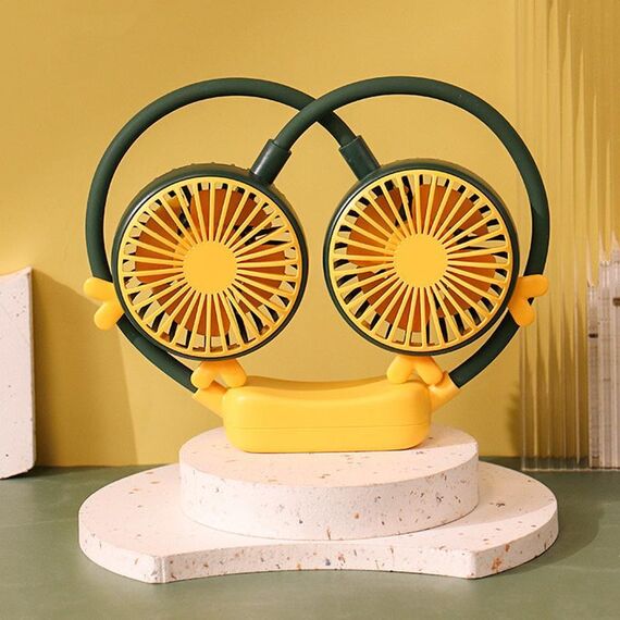 Ventilatore da collo pieghevole da esterno, portatile, ricaricabile tramite USB, regalo estivo, colore: verde cervo