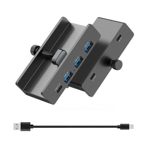 Hub ORICO HCL-3A1C-Pro in lega di alluminio con 3 porte USB e morsetto di tipo C (nero)