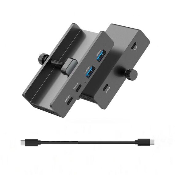 Hub ORICO HCL-2A2C-Pro in lega di alluminio con doppio USB e doppio morsetto di tipo C (nero)