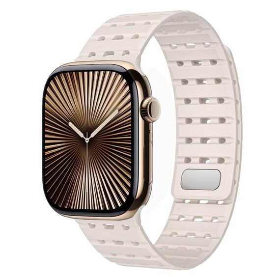 Cinturino in silicone magnetico traspirante bicolore per Apple Watch 42 mm / 41 mm / 40 mm / 38 mm (Starlight)