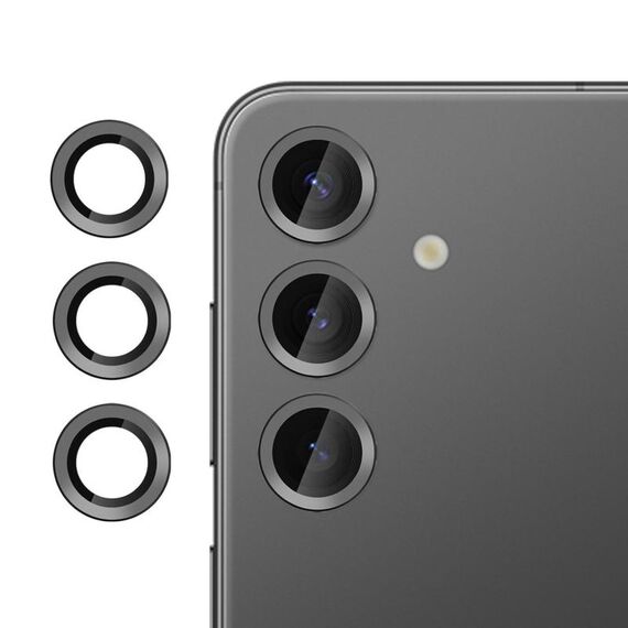 Per Samsung Galaxy S24 5G Klebol Pellicola in vetro temperato ultrasottile anti-sfarfallio per obiettivo della fotocamera individuale (nero)