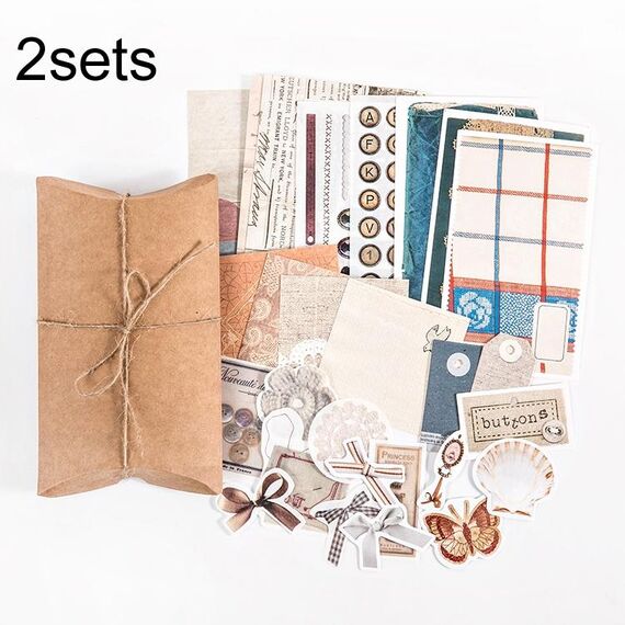 2 set 30 in 1 Vintage Collection Room Series Handbook Stickers Notes Packet (Textile Time)
