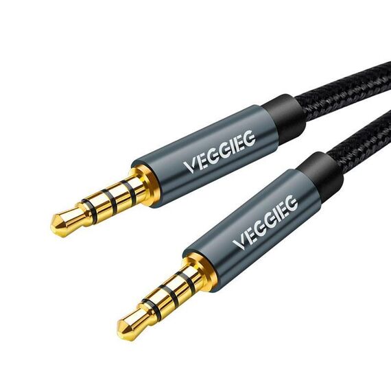 Cavo audio VegGieg AUX per auto, cavo di collegamento maschio-maschio da 3,5 mm per telefono, computer, amplificatore stereo, auricolari, lunghezza: 5 m (intrecciato)