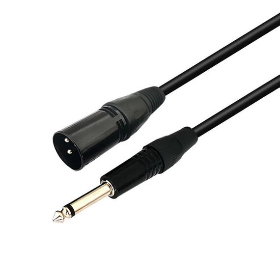 Cavo per altoparlante VEGGIEG XLR a 3 pin, cavo per microfono audio bilanciato, lunghezza: 1 m (da 6,5 ​​mm a XLR maschio)