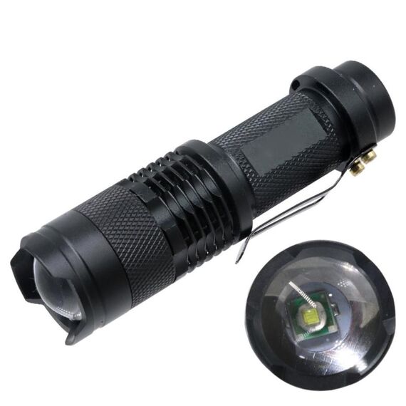 Torce Q5 Mini LED Zoom telescopico 3 modalità Torcia impermeabile Penlight
