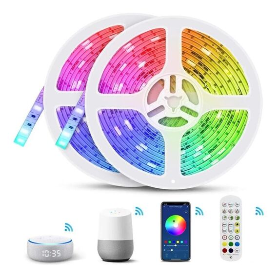Striscia luminosa LED RGB SMD 5050 da 10 m 180 LED con telecomando WIFI (Colore: Impermeabile Dimensioni: Spina UE)