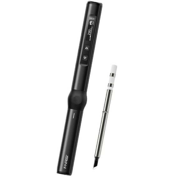 FNIRSI HS-01 Mini stazione di saldatura portatile con display digitale per saldatore intelligente (nero BC2)