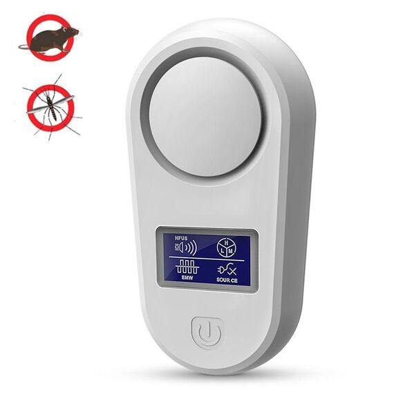 Display ad alta potenza Repellente per mouse ad ultrasuoni Repellente per zanzare Repellente per insetti intelligente per la casa Spina europea (bianco)