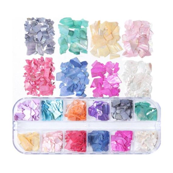 Symphony Flake Mica Flake Shell Nail Art Paillettes, Specifica: BK