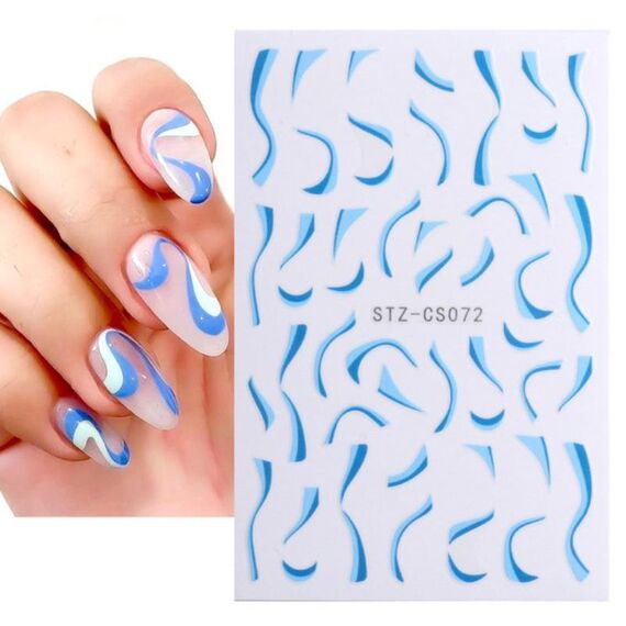 Adesivo per unghie in stile francese da 10 pezzi Adesivo per unghie a strisce pop (Stz-CS072)