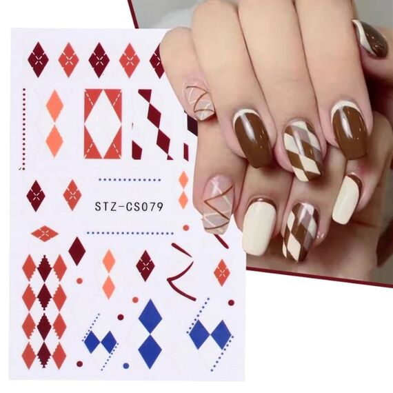 Adesivo per unghie stile francese da 10 pezzi Adesivo per unghie a strisce pop (Stz-CS079)