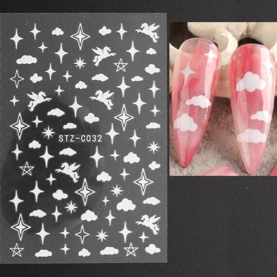 10pcs adesivi per manicure in argento oro adesivi per unghie adesivi in ​​metallo imitazione (Stz-C032)