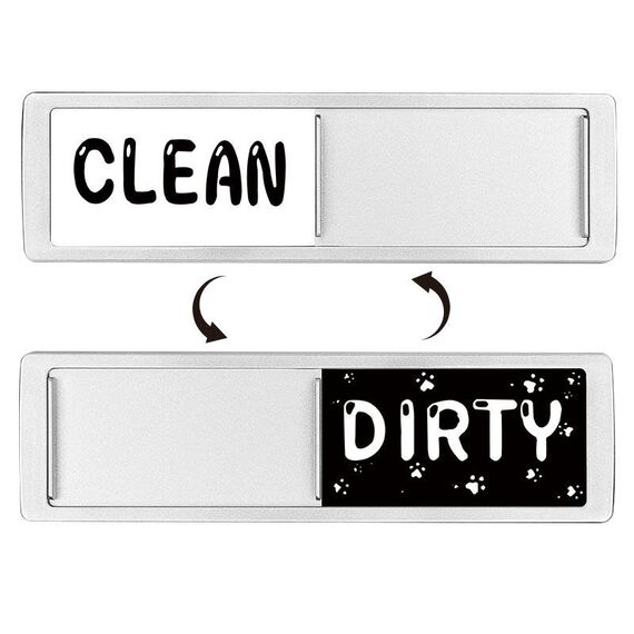 Magnete per lavastoviglie Clean Dirty Sign Magnete per frigorifero a doppia faccia (argento - artiglio di gatto)