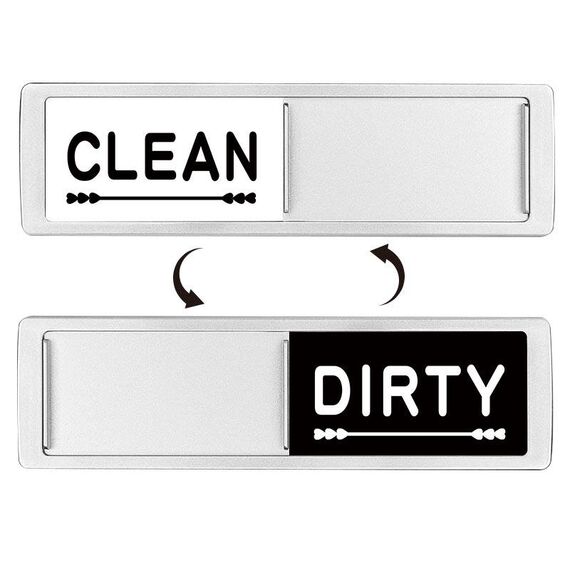 Magnete per lavastoviglie Clean Dirty Sign Magnete per frigorifero a doppia faccia(Silver Love)