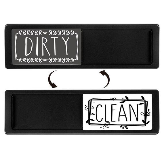 Magnete per lavastoviglie Clean Dirty Sign Magnete per frigorifero a doppia faccia (grigio nero)