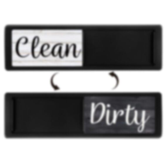 Magnete per lavastoviglie Clean Dirty Sign Magnete per frigorifero a doppia faccia (venatura del legno nero)