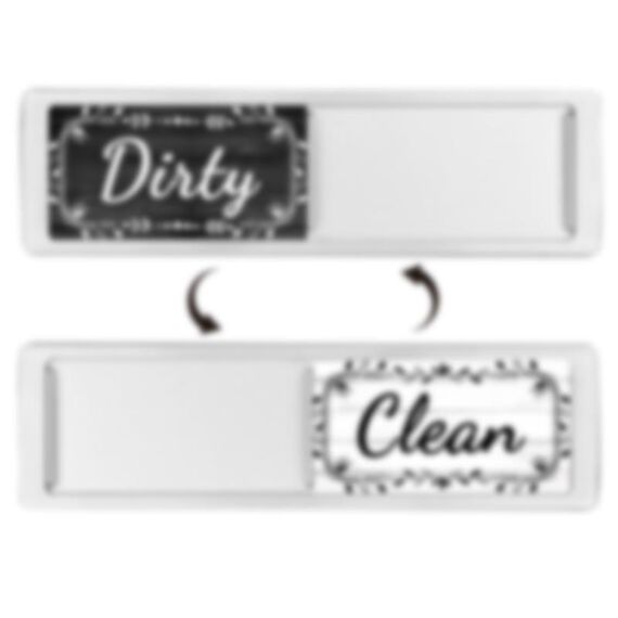 Magnete per lavastoviglie Clean Dirty Sign Magnete per frigorifero a doppia faccia (Pizzo venato di legno argento)