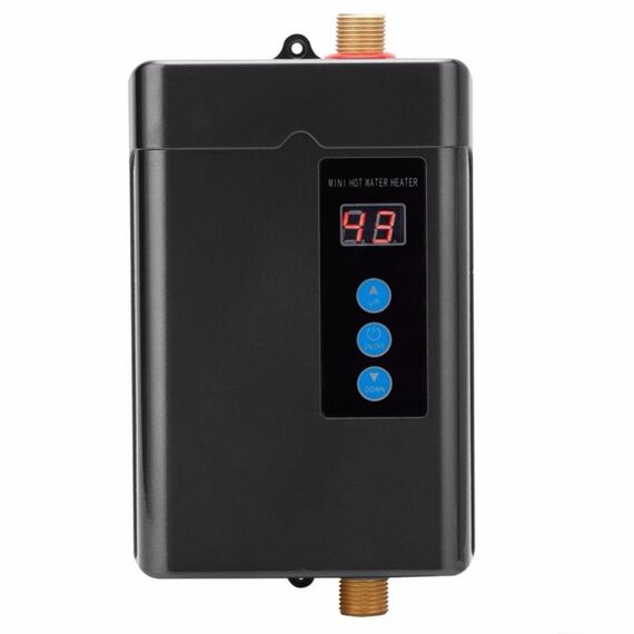Scaldabagno elettrico da 3000 W con spina americana con telecomando regolabile temperato (nero)