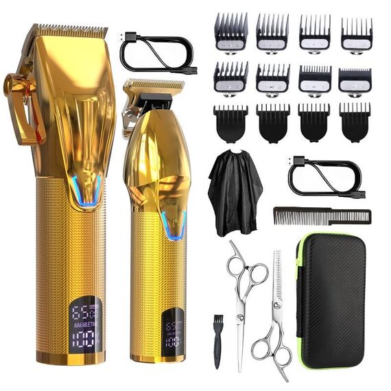 Set di strumenti per tagliare i capelli elettrici da uomo Tagliacapelli elettrico per scolpire (oro)