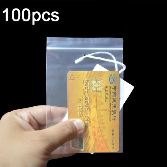 6 x 9 cm 500 pezzi sacchetto a chiusura lampo perforato sacchetto di imballaggio trasparente addensato sacchetto sigillato in plastica (foro inferiore)