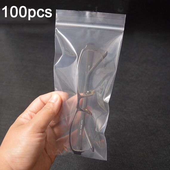 200 pezzi sacchetto a chiusura lampo perforato sacchetto di imballaggio trasparente addensato sacchetto sigillato in plastica 8 x 18 cm 12 seta senza foro