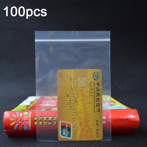 200 pezzi sacchetto a chiusura lampo perforato sacchetto di imballaggio trasparente addensato sacchetto sigillato in plastica 9 x 13 cm 10 seta senza foro