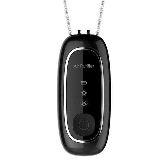 Aggiorna purificatore d'aria a ioni negativi a doppia spazzola Collo piccolo purificatore d'aria portatile, stile: modello a catena (nero)
