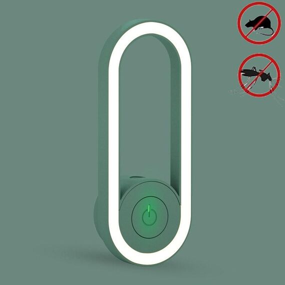 Ultrasonic Night Light Repellente per zanzare Repellente per la rimozione degli acari domestici, spina americana (verde)