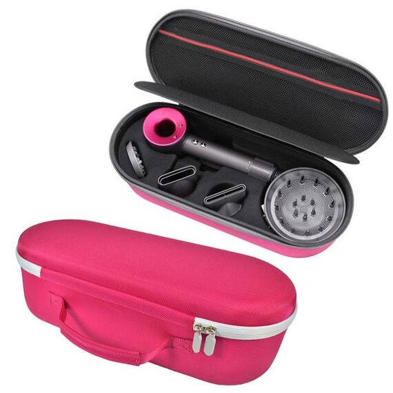 Per Dyson HD01 HD03 Scatola portaoggetti per asciugacapelli Borsa rigida in EVA (rosa rossa)