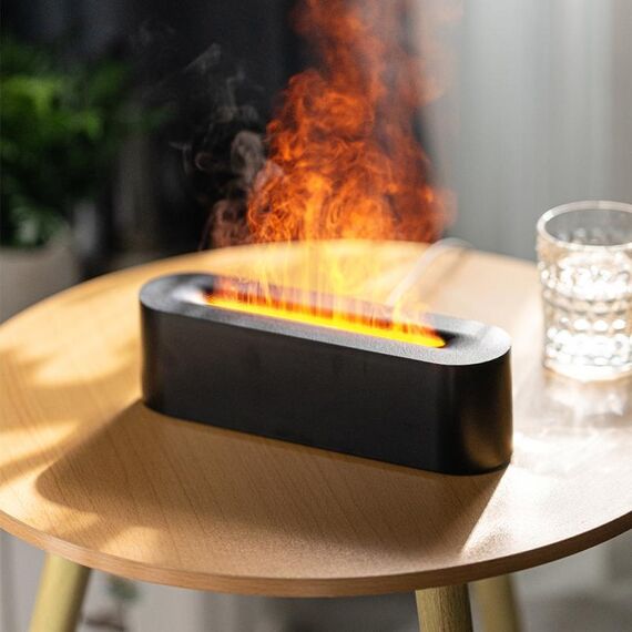 DQ709 Diffusore di aromaterapia a fiamma Silenzioso umidificatore d'aria USB (nero)