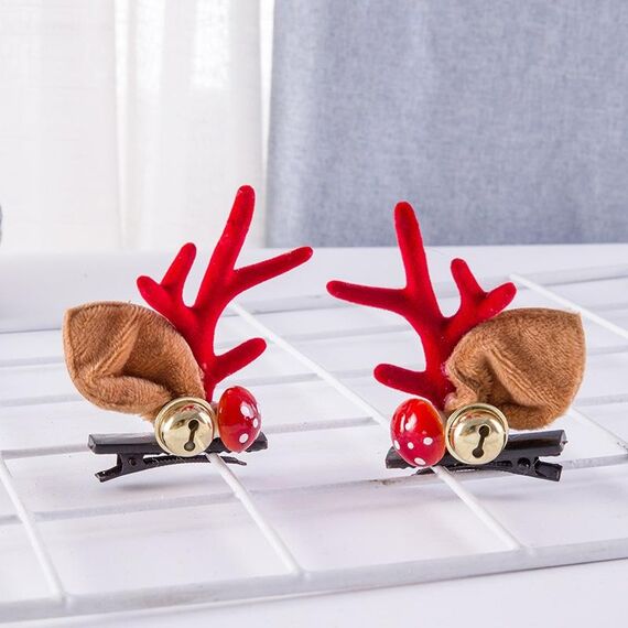 Accessori per capelli natalizi Forcine carine per bambini, colore: campana a fungo
