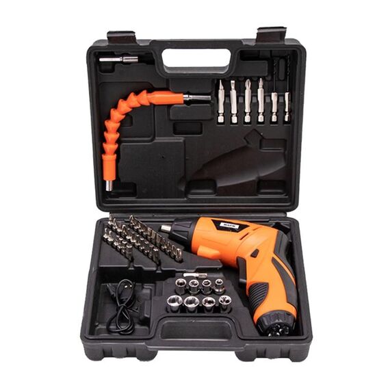HILDA 47 pezzi / set mini cacciavite multifunzione agli ioni di litio (arancione)