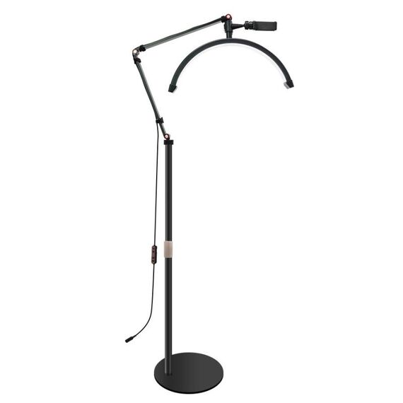 Lampada LED per bellezza mezza luna, manicure, sopracciglia, tatuaggi, ciglia, luce di riempimento, spina UK (nero)