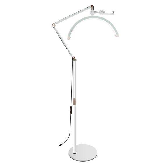 Lampada LED per bellezza mezza luna, manicure, sopracciglia, tatuaggi, ciglia, luce di riempimento, spina UK (bianco)