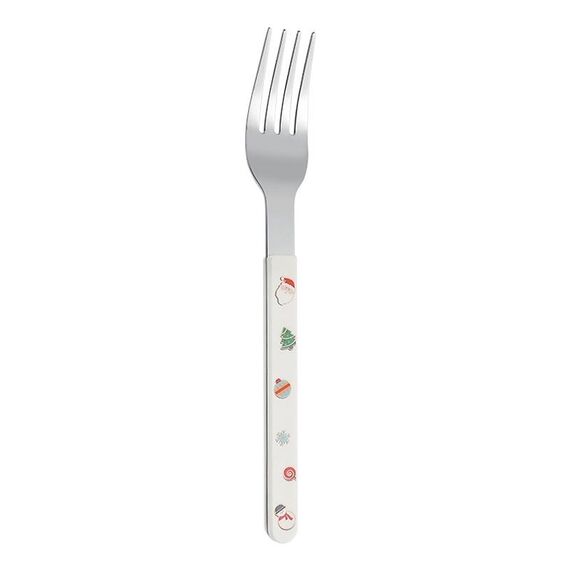 Posate natalizie per cartoni animati. Stoviglie con manico a clip, stile: forchetta